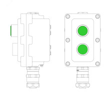 Взрывонепроницаемый пост управления из алюминия LCSD-02-B-MB-L1G(220)x1-P1G(11)x1-PBMB-KAEPM2MHK-20