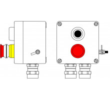 Взрывозащищенный пост управления из полиэстера CPE-Р-03 -(1xP1B(11) -1xP3E(11)) - 2x6018AASBKGM2SB(C)1Ex d e IIC T6 Gb / Ex tb IIIC T80°C Db IP66