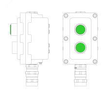 Взрывонепроницаемый пост управления из алюминия LCSD-02-B-MB-L1G(220)x1-P1G(11)x1-PBMB-KA2MHK