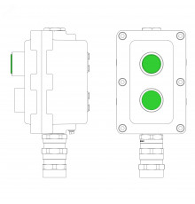 Взрывонепроницаемый пост управления из алюминия LCSD-02-B-MB-L1G(220)x1-P1G(11)x1-PBMB-KA2MHK