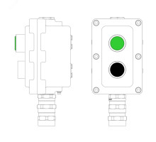 Взрывонепроницаемый пост управления из алюминия LCSD-02-B-MC-L1G(220)x1-P1B(11)x1-PCMB-KA3MHK