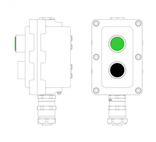 Взрывонепроницаемый пост управления из алюминия LCSD-02-B-MC-L1G(220)x1-P1B(11)x1-PCMB-KAEPM3MHK-20