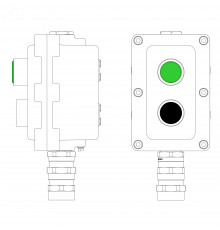 Взрывонепроницаемый пост управления из алюминия LCSD-02-B-MB-L1G(220)x1-P1B(11)x1-PBMB-KA2MHK