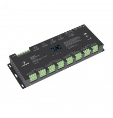 Декодер SMART-DMX-SUF (12-24V, 24x5A, XLR3, RJ45) (IP20 металл, 5 лет)