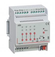 KNX. Активатор для приводов жалюзи/рольставень 4-канальный 6А.DIN 4 модуля.