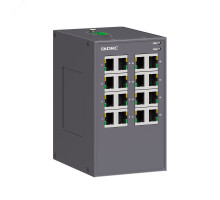 Промышленный неуправляемый коммутатор, 16х10/100Base-T(X) портов RJ45, 12-48В DC/18-30В AC, с резервированием