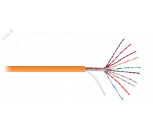 Кабель U/UTP 10 пар, Кат.5, однож, медь, 0,50мм, вну/вне., LSZH -40С, оранж,500м