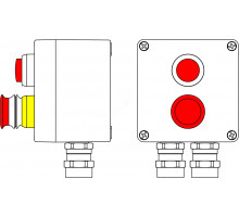 Взрывозащищенный пост управления из алюминия CPE-A-12 -(1xLR(220) -1xP3E(11)) - 2x6018AASBKGM2SB(C)1Ex d e IIC T6 Gb / Ex tb IIIC T80°C Db IP66