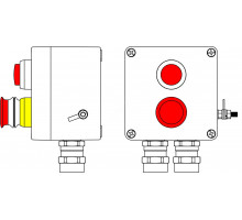 Взрывозащищенный пост управления из полиэстера CPE-Р-03 -(1xLR(250) -1xP3E(11)) - 2x6018AASBKGM2SB(C)1Ex d e IIC T6 Gb / Ex tb IIIC T80°C Db IP66