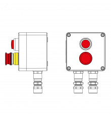 Взрывозащищенный пост управления из алюминия CPE-A-12-(1xLR(220)-1xP3E(11))-2xKA2MHK(C)1Ex d e IIC Т5 Gb / Ex tb IIIC T95°C Db IP66